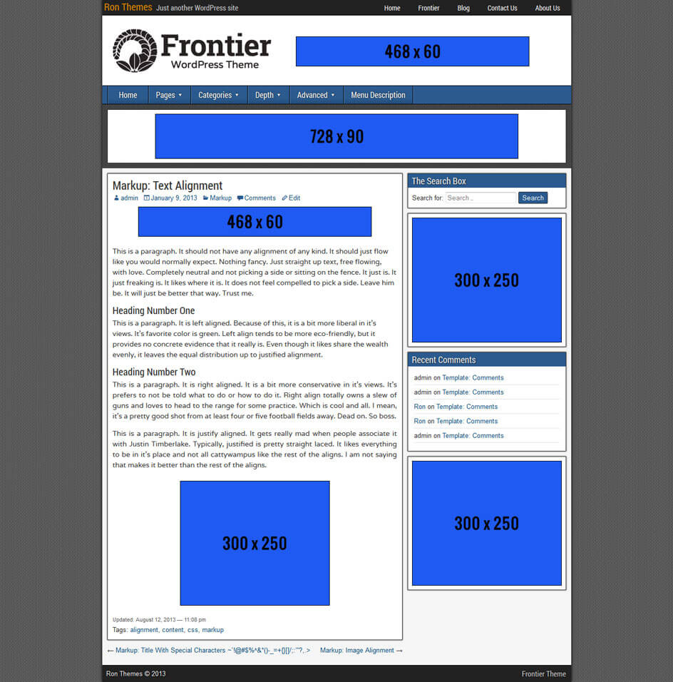 WordPress响应式主题Frontier，体积只有278 KB2技术教程主机格调