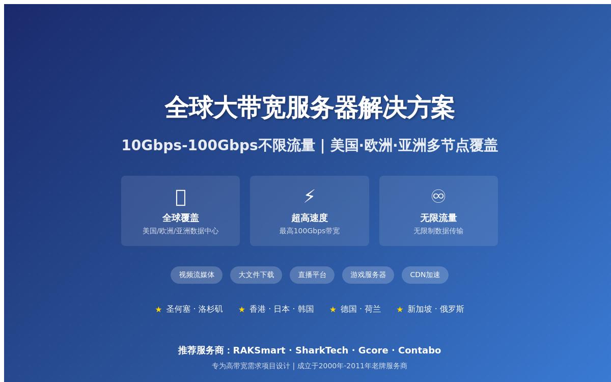 大带宽独立服务器、不限流量独立服务器、10Gbps独立服务器推荐优惠促销主机格调