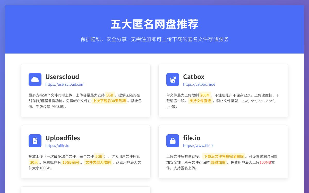 海外匿名上传免注册登录网盘有哪些?五个海外隐私匿名网盘推荐。技术教程主机格调 海外匿名上传免注册登录网盘有哪些?五个海外隐私匿名网盘推荐。技术教程主机格调