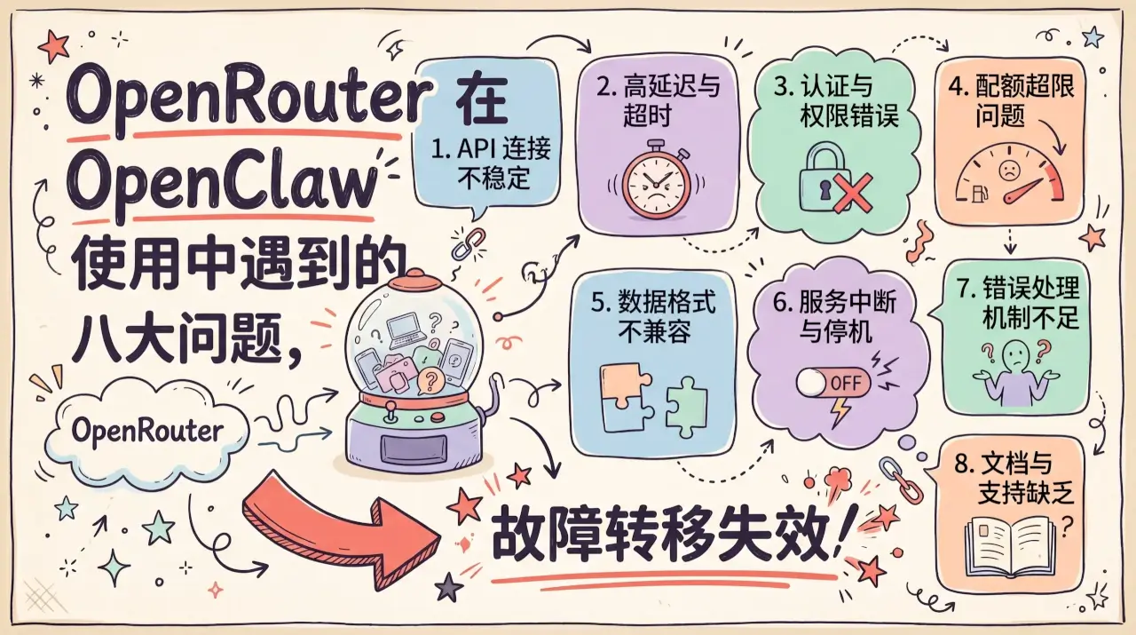 OpenRouter 在 OpenClaw 使用中遇到的八大问题，故障转移失效/模型ID混乱/成本不透明技术教程主机格调