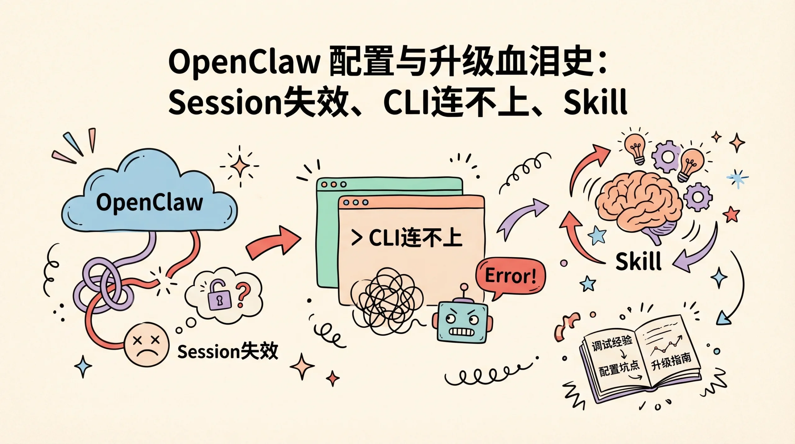 OpenClaw 配置与升级血泪史：Session失效、CLI连不上、Skill陷阱2026最新踩坑全记录优惠促销主机格调