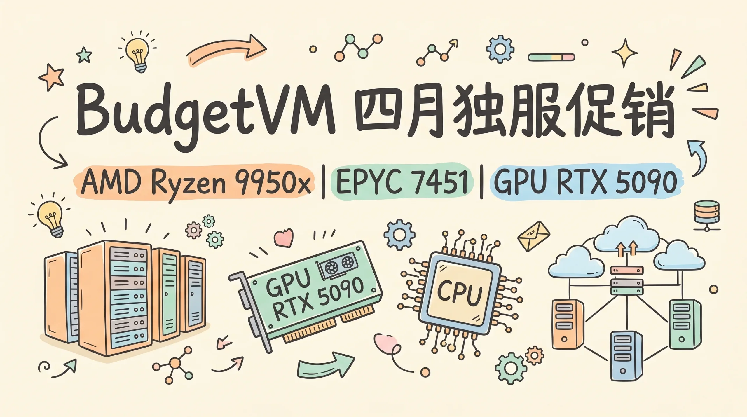 BudgetVM 四月独服促销:AMD Ryzen 9950x $159/月、EPYC 7451 $199/月、GPU RTX 5090 可选优惠促销主机格调 BudgetVM 四月独服促销:AMD Ryzen 9950x $159/月、EPYC 7451 $199/月、GPU RTX 5090 可选优惠促销主机格调