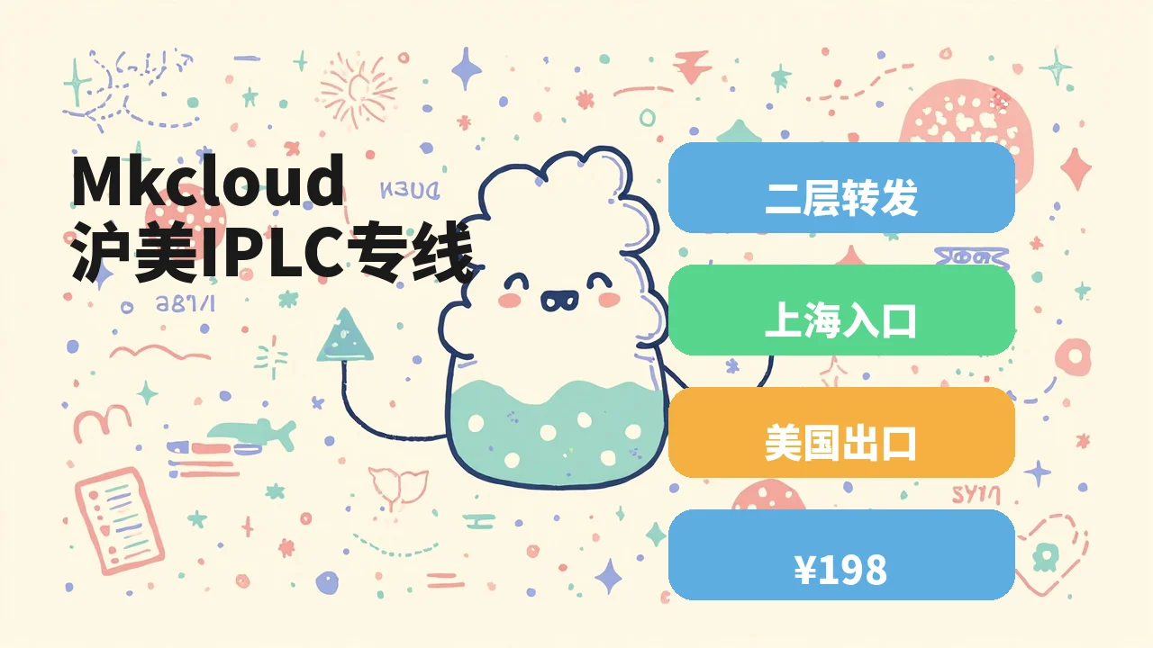 Mkcloud 沪美IPLC专线 VPS，上海电信入口+美国BGP出口，二层转发不过墙，端内124ms零丢包，¥198/月起优惠促销主机格调