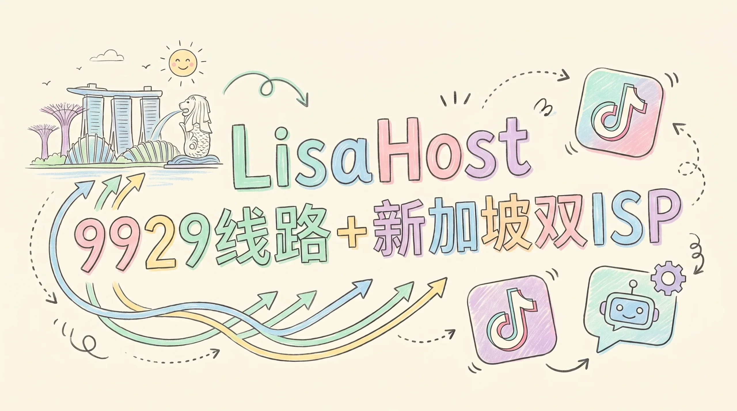 LisaHost丽萨主机美国9929线路+新加坡双ISP原生IP VPS促销，全新IP段解锁美国新加坡奈飞油管和tiktok，月付68元起优惠促销主机格调