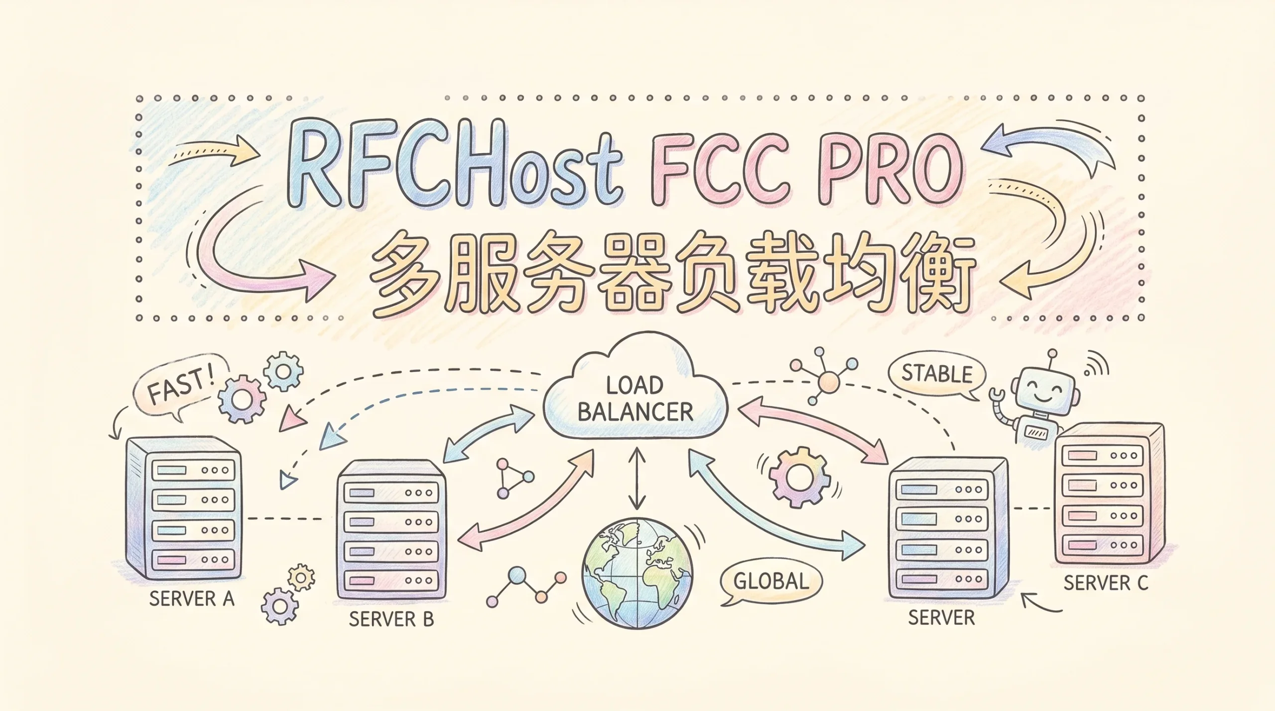 RFCHost FCC PRO 上线，多服务器负载均衡，北京入口节点，独立二级域名，按需定制优惠促销主机格调