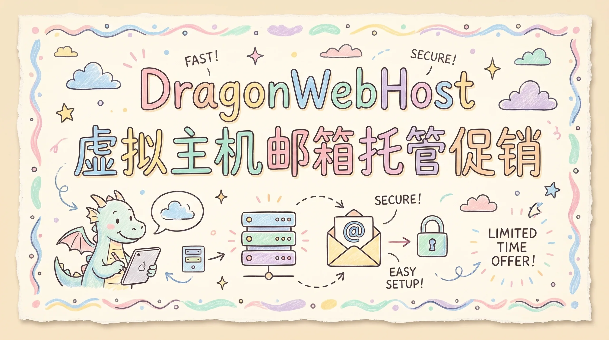 DragonWebHost 虚拟主机/邮箱托管促销，DirectAdmin面板/可选英国美国荷兰新加坡四个机房，年付£8.49起优惠促销主机格调