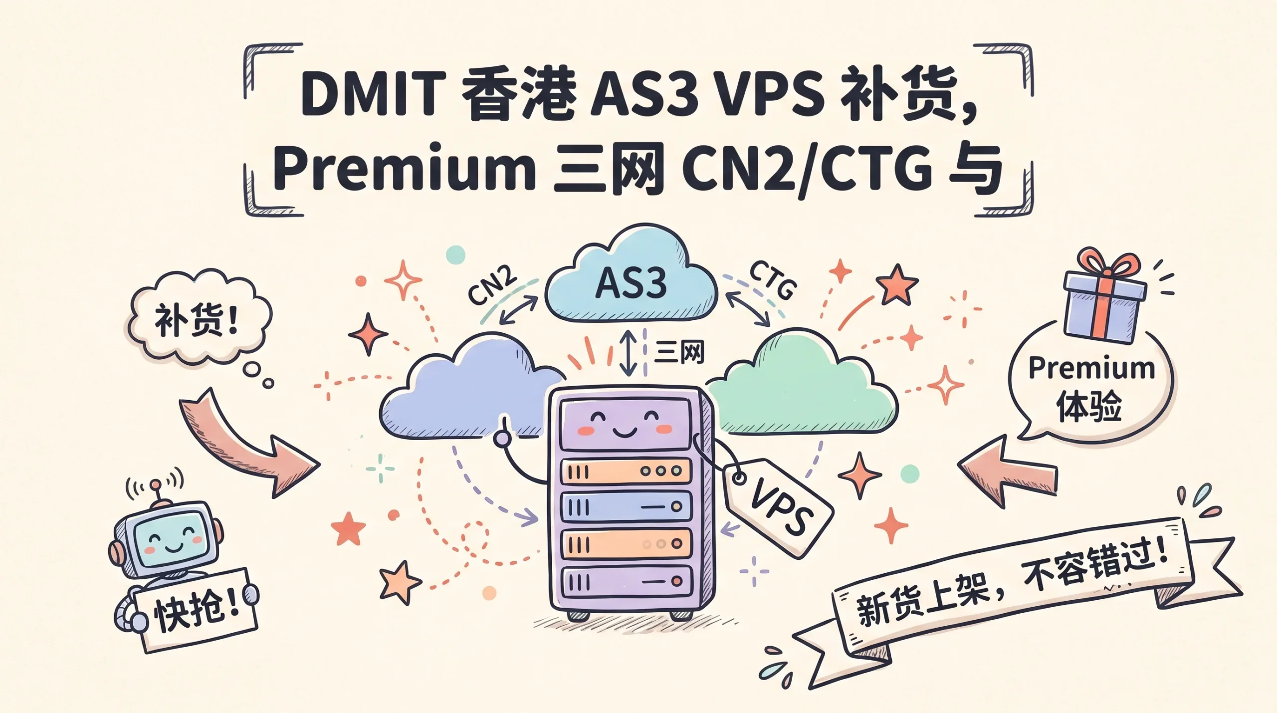 DMIT 香港 AS3 VPS 补货，Premium 三网 CN2/CTG 与 Eyeball 三网 CMI 怎么选优惠促销主机格调