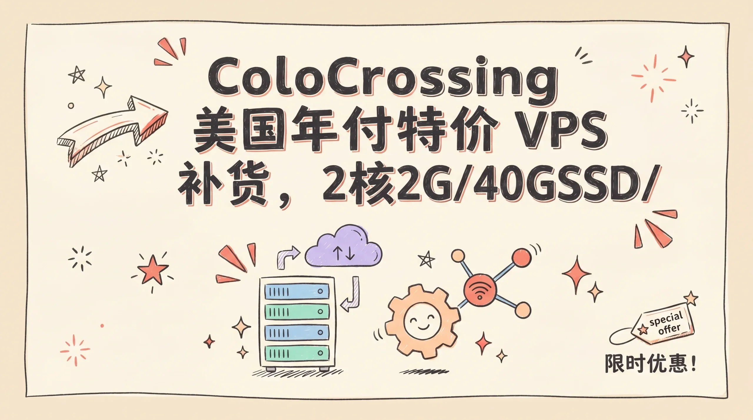 ColoCrossing 美国年付特价 VPS 补货，2核2G/40G SSD/40TB，流量年付 $15.99 起，4G 内存款 $20.99优惠促销主机格调