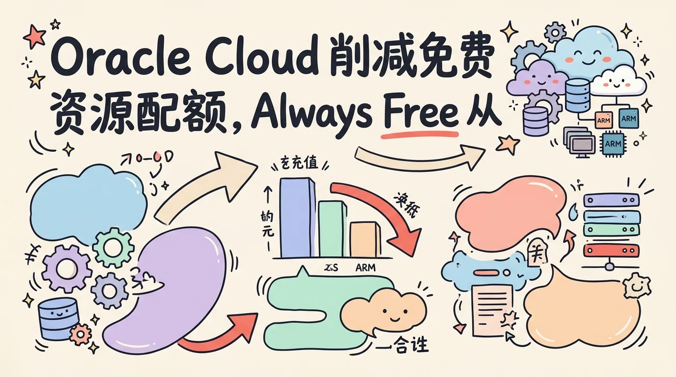 Oracle Cloud 削减免费 ARM 资源配额，Always Free 从 4 核 24G 降至 2 核 12G，2026-06-15 生效优惠促销主机格调