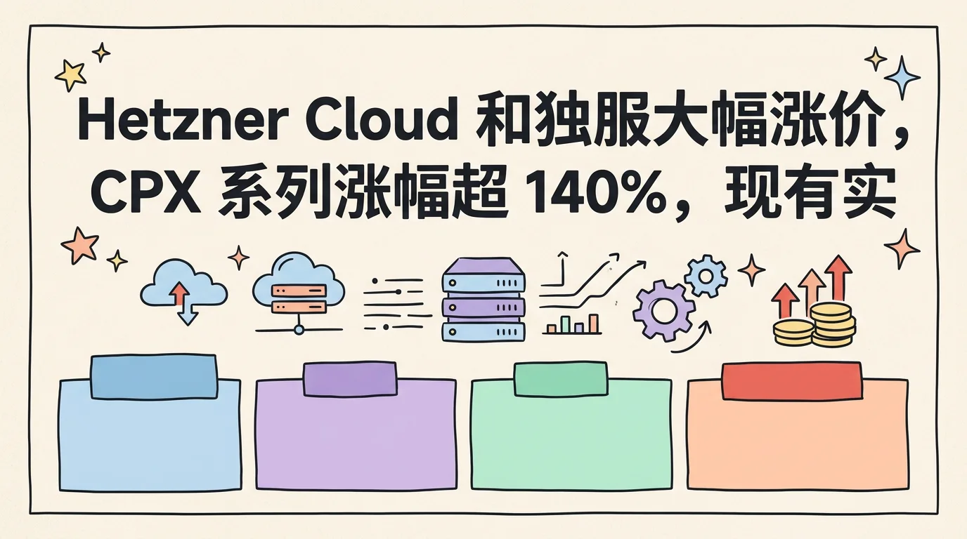 Hetzner Cloud 和独服大幅涨价，CPX 系列涨幅超 140%，现有实例可锁旧价优惠促销主机格调