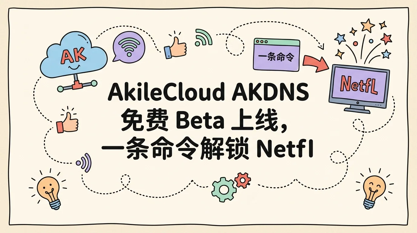 AkileCloud AKDNS 免费 Beta 上线,一条命令解锁 Netflix/Disney+/ChatGPT,无需代理可逆优惠促销主机格调 AkileCloud AKDNS 免费 Beta 上线,一条命令解锁 Netflix/Disney+/ChatGPT,无需代理可逆优惠促销主机格调