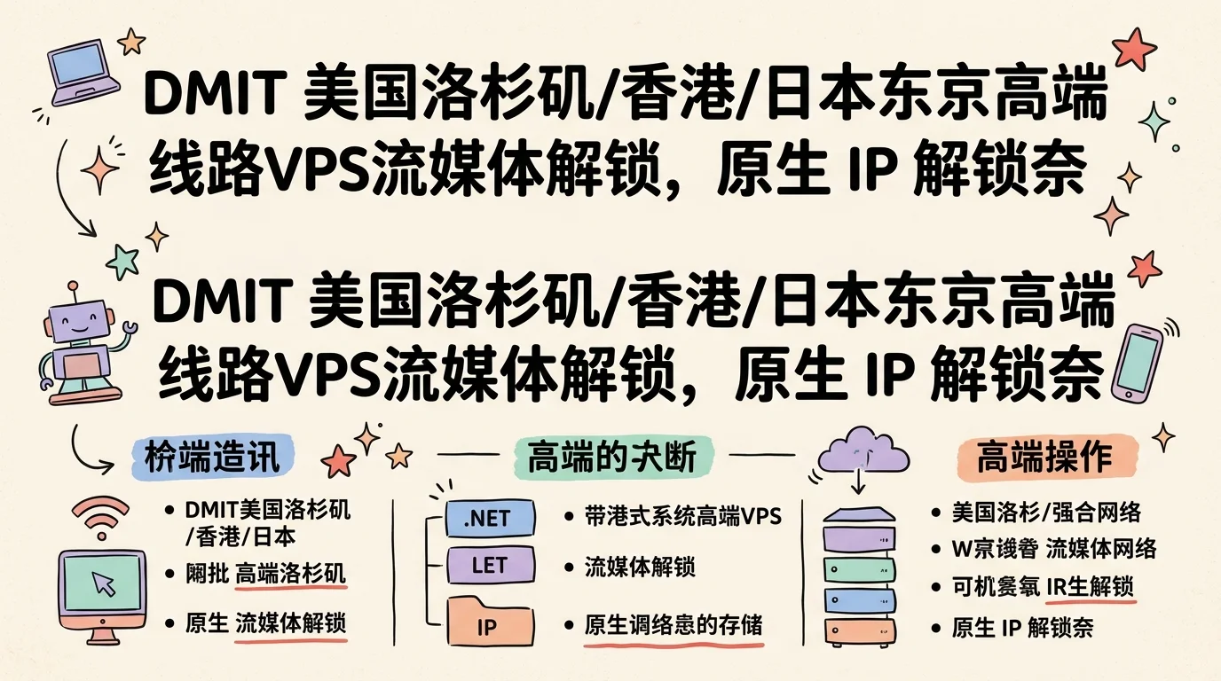 DMIT 美国洛杉矶/香港/日本东京高端线路VPS流媒体解锁，原生 IP 解锁奈飞油管/Disney+/ChatGPT，月付$6.9起优惠促销主机格调