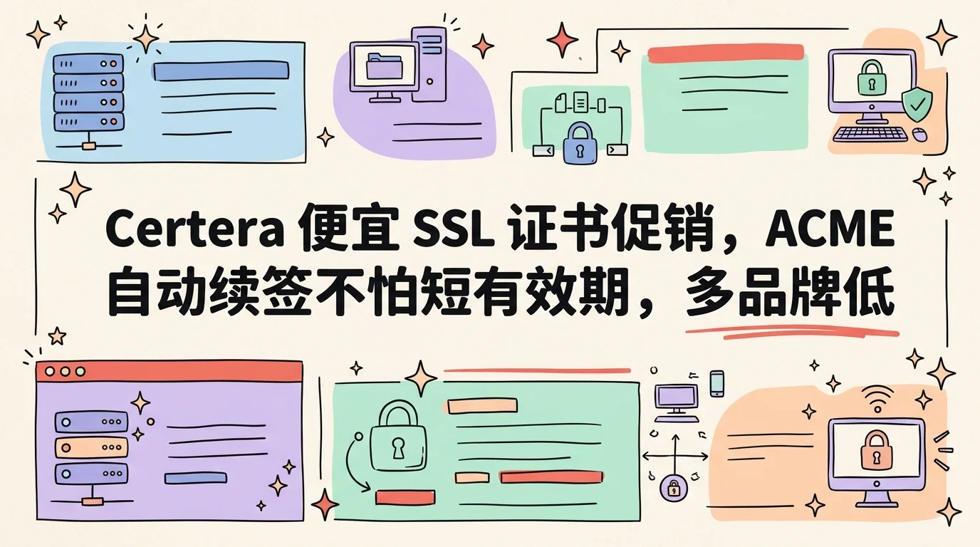 Certera 便宜 SSL 证书促销,ACME 自动续签不怕短有效期,多品牌低至 $3.99/年优惠促销主机格调 Certera 便宜 SSL 证书促销,ACME 自动续签不怕短有效期,多品牌低至 $3.99/年优惠促销主机格调