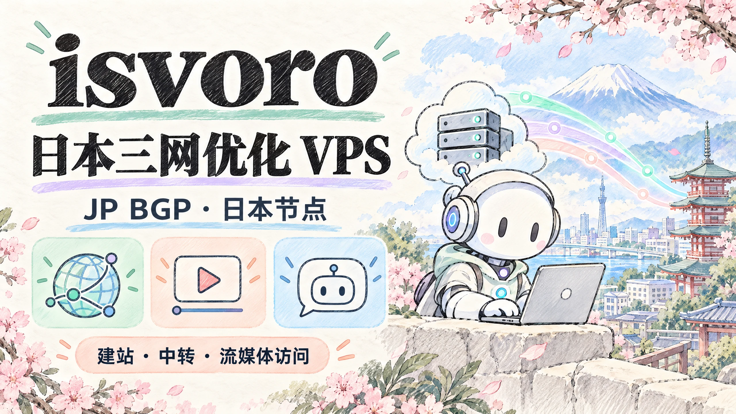 isvoro 日本三网优化 VPS，解锁日本Netflix/ChatGPT/TikTok和ChatGPT访问，39.9元/月起