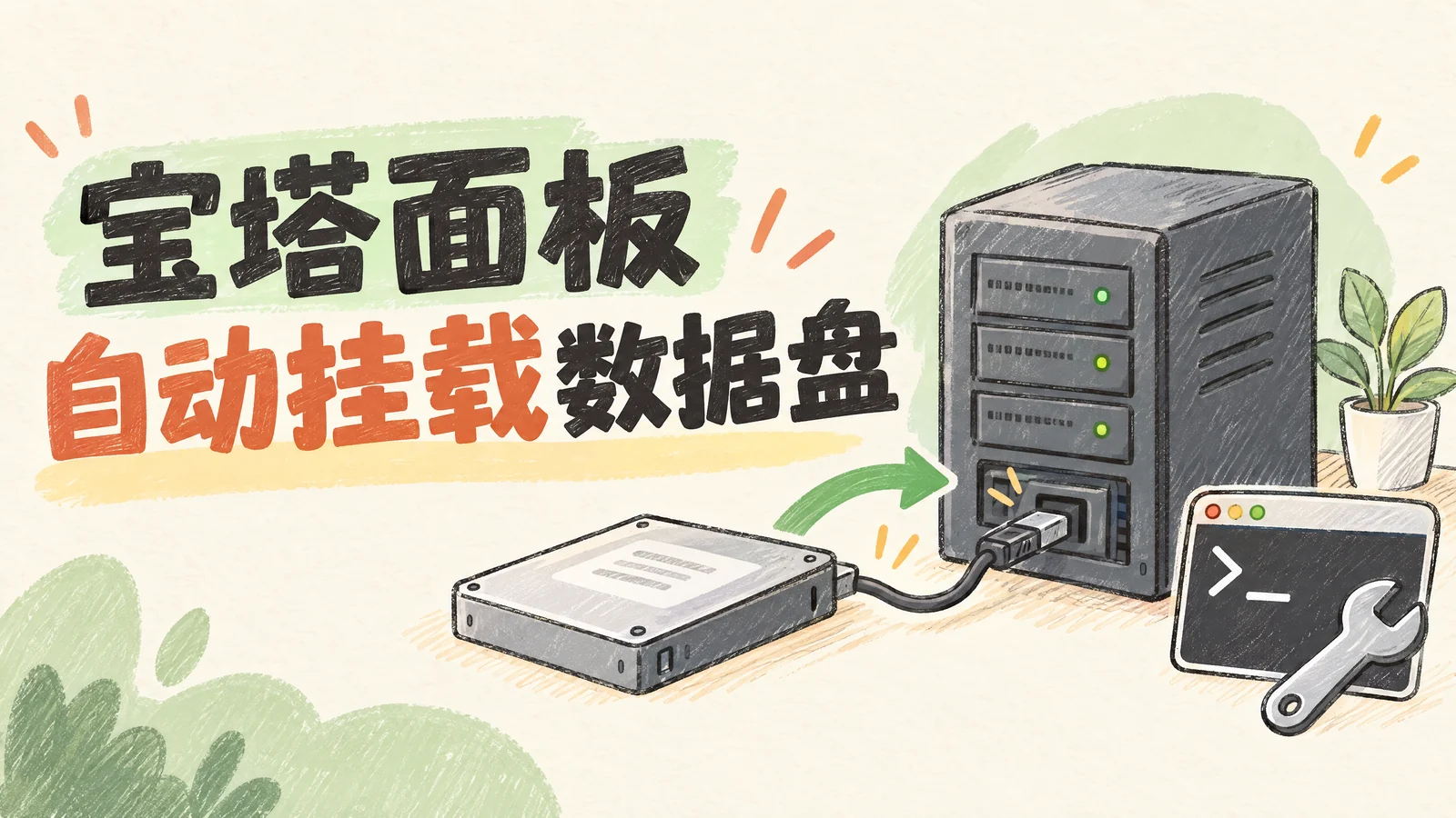 宝塔面板找不到数据盘?使用一键脚本自动挂载硬盘 宝塔面板找不到数据盘?使用一键脚本自动挂载硬盘
